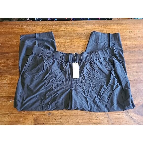 EILEEN FISHER Lightweight Stretch Crepe Ankle Pants Pull On Size 3X Graphite New - Picture 1 of 8